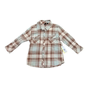 NWT Volcom Girls Getting Rad Plaid Long Sleeve Button Down XXS4